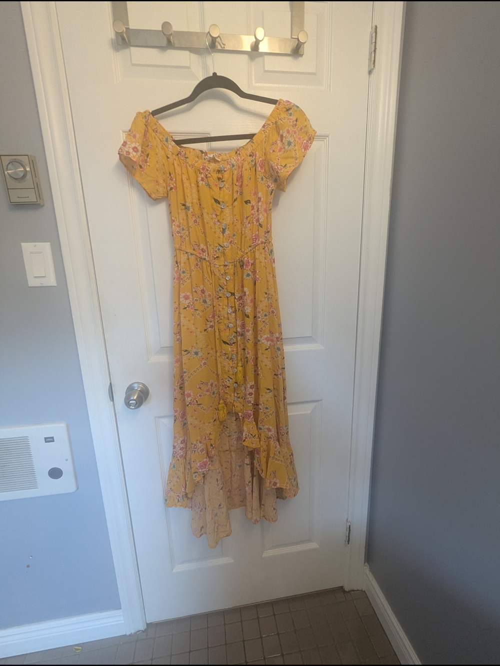 Anthropologie Able The Label Yellow Floral Maxi Dress